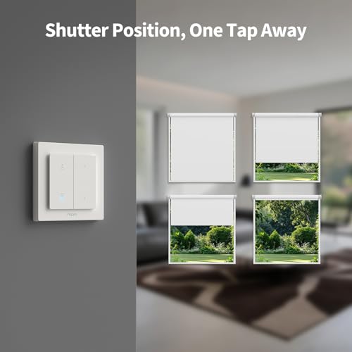 Aqara Przełącznik Migawki H2 EU - Matter, Protokół Thread/Zigbee, do Rolet/Żaluzji, 2 przyciski bezprzewodowe, obsługuje Apple Home, Alexa, Home Assistant i Google Home (wymagany przewód neutralny)