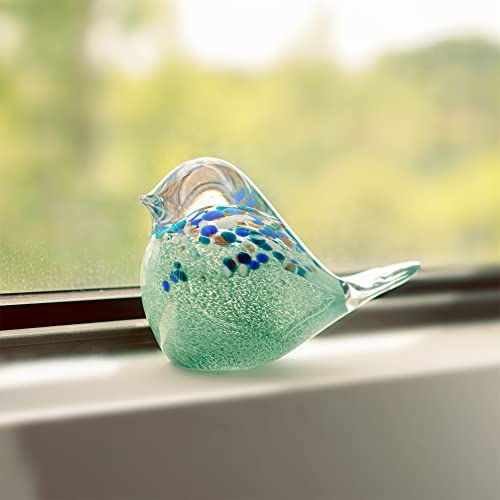 Qfkris Big Handmade Glass Bird Figurines Blown Glass Bird Paper Weight Collectibles Art Animal Sculpture Home Table Ornament Decor thumb #4