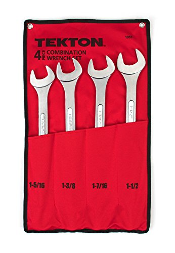 TEKTON 1955 Jumbo Combination Wrench Set, Inch, 1-5/16-Inch - 1-1/2-Inch, 4-Piece