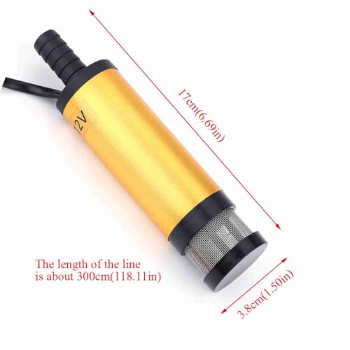 Image of Sump Pump Submersible Mini Small Water Pump 12 Volt Water 12V | Dc 12V Water Transfer Pump, 8500r /M 12 L /Min Oil Water Stainless Steel Pump for Kerosene (12V Gold)