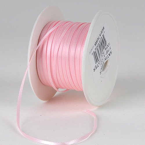 BBCrafts Light Pink Satin Ribbon 1 8 inch 100 Yards