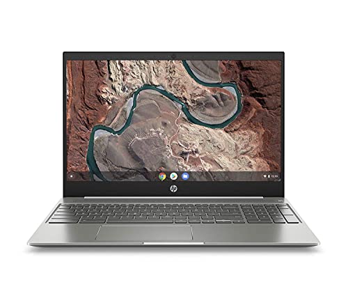 HP Chromebook 15-Inch Laptop, Micro-Edge Touchscreen, Dual-Core Intel Pentium Gold 4417U Gold Processor, 4 GB SDRAM, 64 GB eMMC Storage, Chrome OS (15-de0010nr, Ceramic White/Mineral Silver)