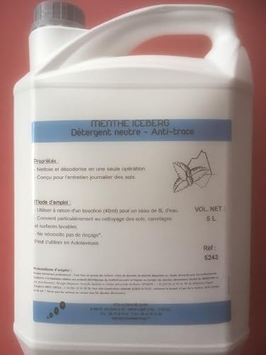 Le plus de l'entretien Détergent neutre - Anti trace - Menthe Iceberg - 5L