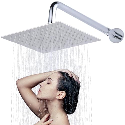 BCENG Duschkopf 8 Zoll Regendusche Duschkopf mit Ständer Quadrat Hochdruck...