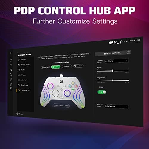 PDP AFTERGLOW XBX WAVE WIRED Controller WHITE for Xbox Series X|S, Xbox One, Officially Licensed