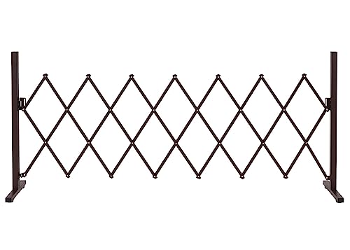 Alu Absperrgitter HWC-K56, Scherengitter Schutzgitter Zaun, ausziehbar schwenkbar Stahl 103x31-200x31cm, braun