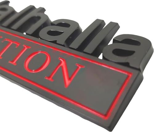 Image of 2pcs Valhalla Edition Metal Car Truck Bumper Emblem 3D Badge Sticker Decal (Black Red)