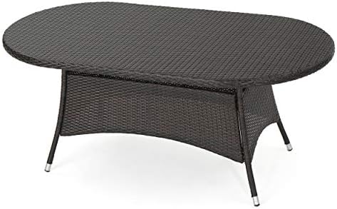 Christopher Knight Home Corsica PE Oval Dining Table, Multibrown