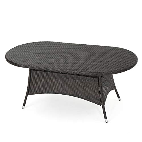 Christopher Knight Home Corsica PE Oval Dining Table, Multibrown Dimensions: 69.00”L x 38.25”W x 28.50”H