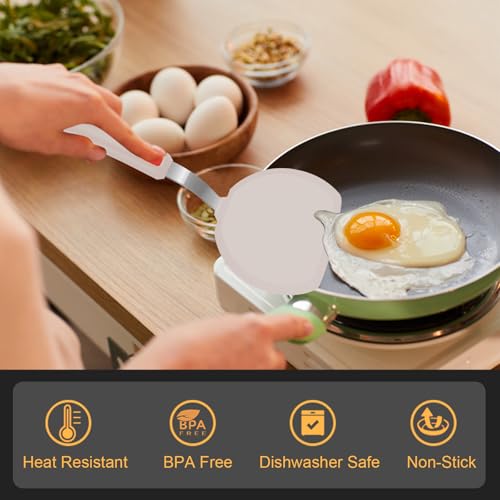 Image of Beijiyi Silicone Spatula Turner Set of 3, 600F Heat Resistant (Khaki)