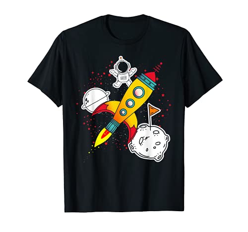 Rocket Moon Junior Cosmonauta Espacio Saturno Niños Astronauta Camiseta