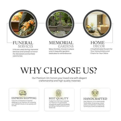 Image of Motorcycle Cremation Urns - Combo of 5 with 10 Inch Memorial Burial Urn for Adult Male & Female and 3 Inch Mini Keepsake Bike Urns for Biker Ashes - Funeral Decorative Set for Humans