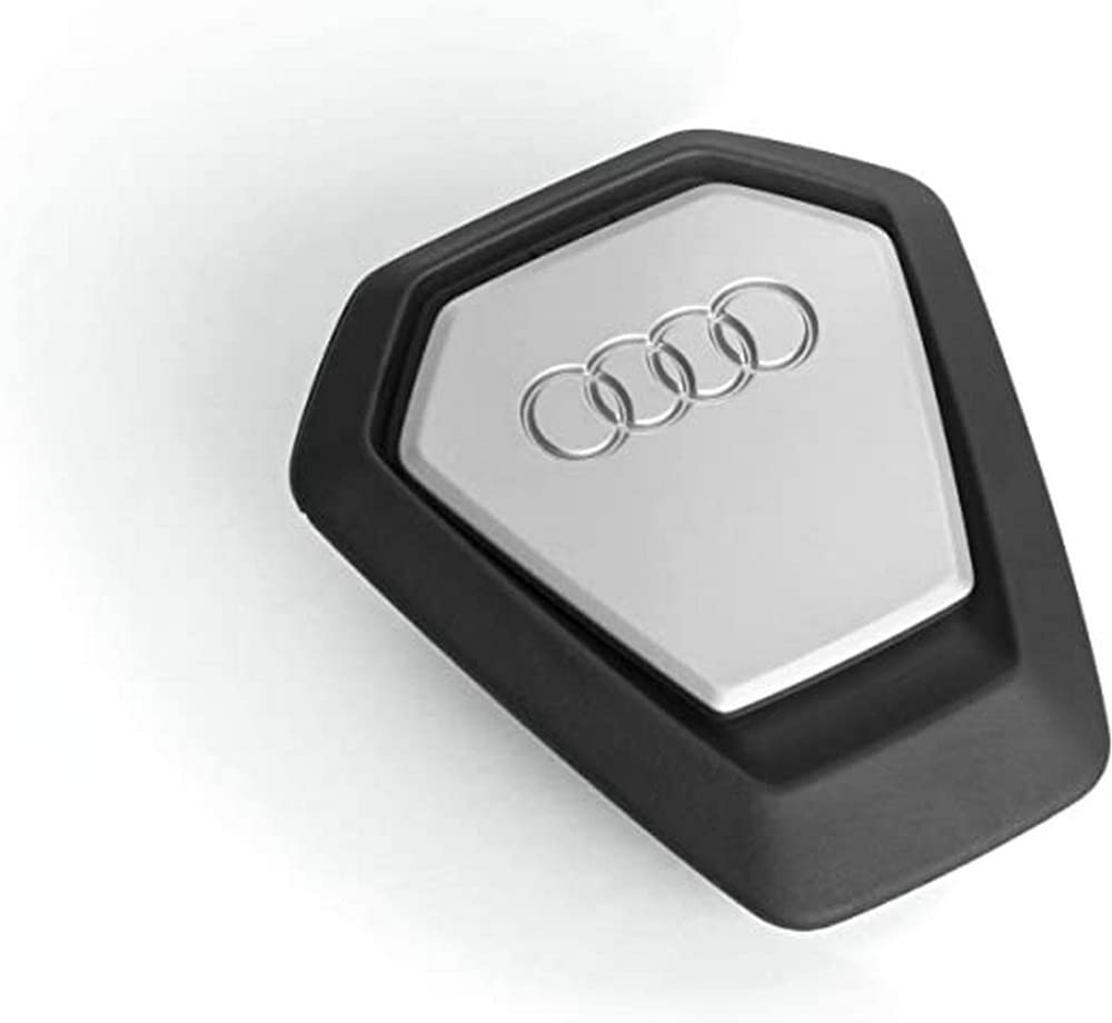 AudiAudi 3292100100 - Portatarga anelli con logo, colore: Nero & 80A087009 - Profumatore Singleframe per Auto, Orientale, Ricaricabile, Colore: NeroAudi