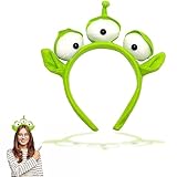 Reizmet Alien Headband, Three-Eyed Alien Monster Stretchy Hair Accessories for Themed Party Cosplay Halloween, Christmas, One Size Fits All, Green