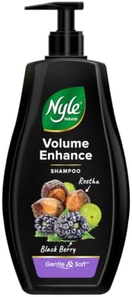 Nyle Naturals Volume Enhance Shampoo |For Voluminous Hair |With Reetha, Blackberry & Amla |Gentle & Soft Shampoo For Men & Women, 400ml