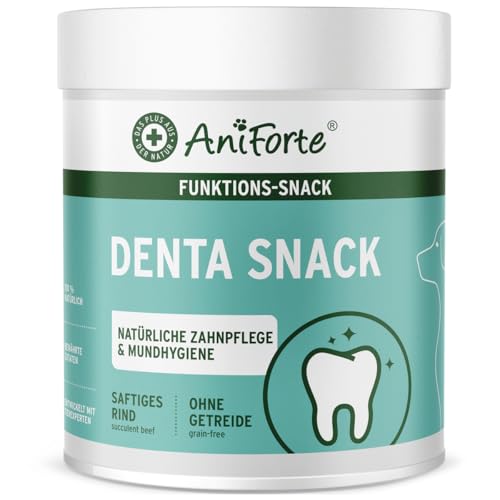 AniForte Denta Snack für Hunde 300g - natürliche Zahnpflege, gegen Hund Mundgeruch, Hundeleckerli für gesunde Zähne & Vorbeugung, Mundhygiene Zahnpflegesnacks getreidefrei