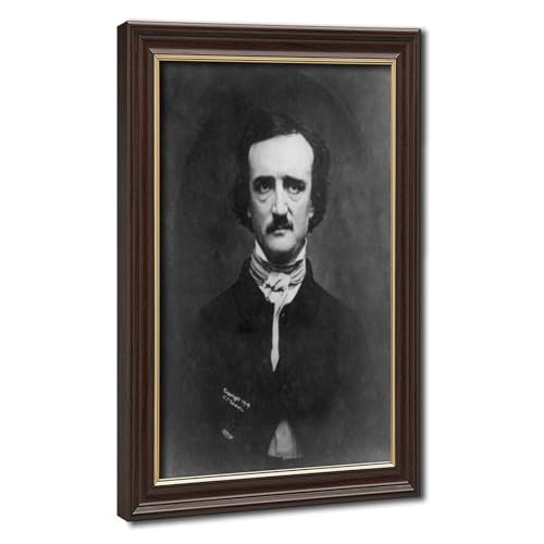 Poster Edgar Allan Poe 1904 cadre suspendu bois déco murale salon chambre 30x45cm
