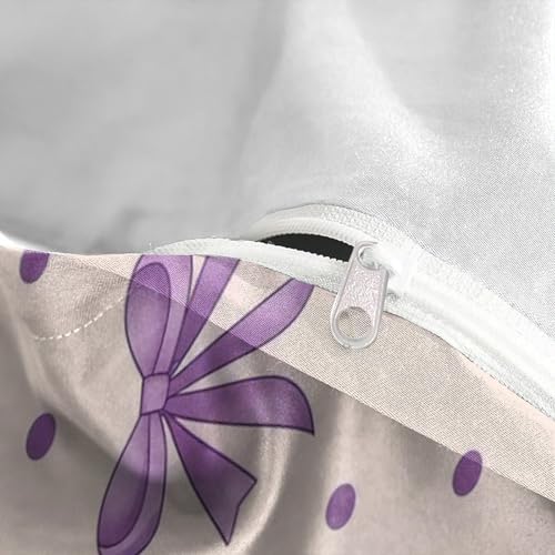 Housse de couette nœuds violets imprimé 3D douce et facile à laver - 8