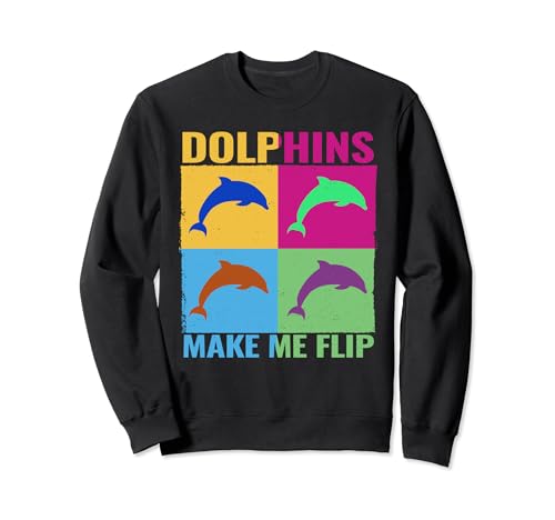 Los delfines me hacen Flip Marine mamíferos mujeres Dolphinkeeper Sudadera