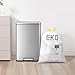 EKO 13 Gallon / 40-60 Liter, 60 Count Drawstring Trash Bags, Extra-Strong Unscented Garbage Bags, Easy-Dispense Roll for Kitchen & Household Use, Leak-Resistant, Code F, White