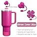 Stanley Cup Accessories Set,Including 2 Pcs 0.4in Straw Cover, 1 Silicone Spill-Proof Stopper Set of 3, 1 Cute Heart Handle Charm, 1 Silicone Boot Fits Stanley 40&30 Oz Tumbler (Fuchsia)