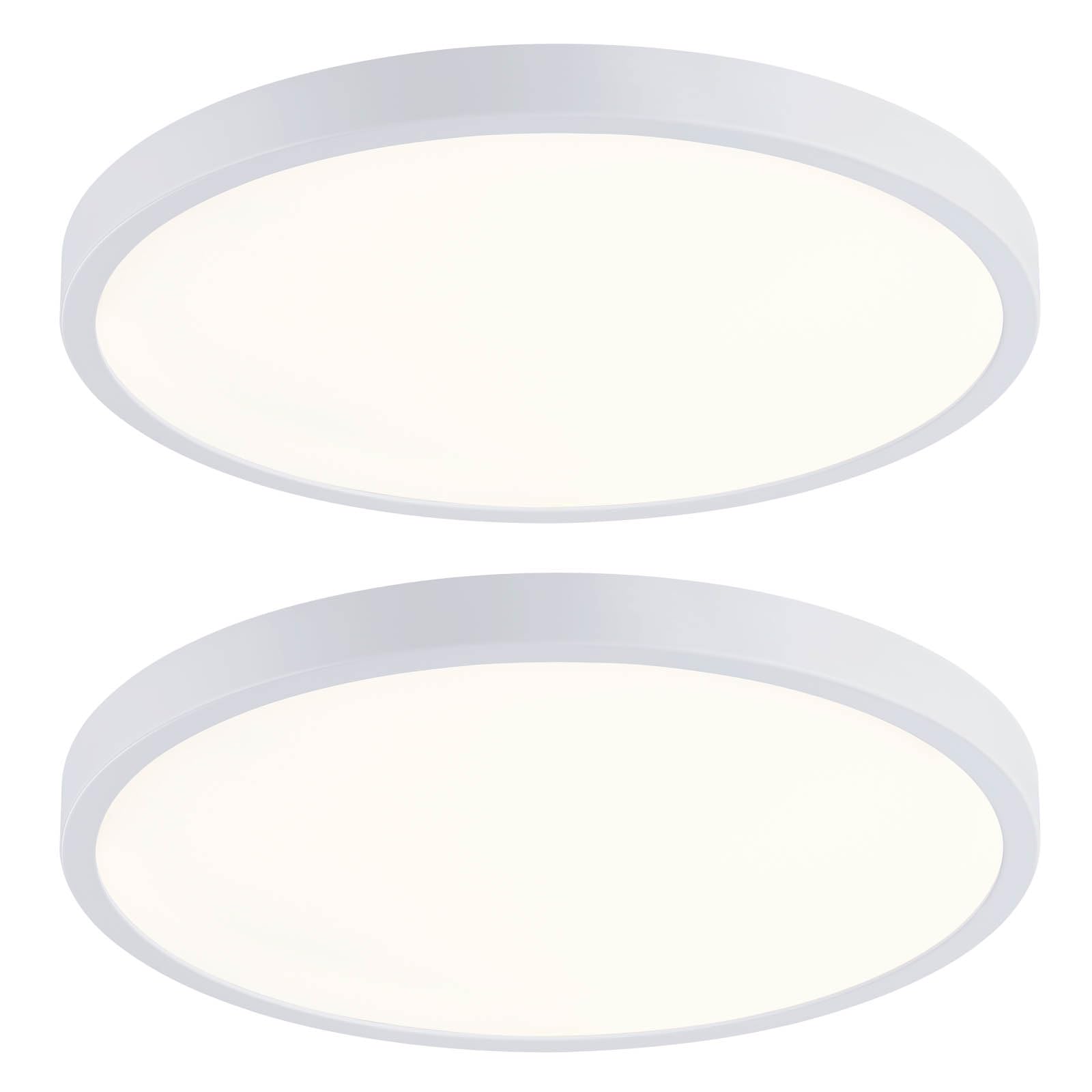 14 Inch LED Flush Mount Ceiling Light, Slim Dimmable Ceiling Light for Kitchen, Bedroom, Metal and Glass, Low Ceiling, White, 26W, 3000K, 2 Pack