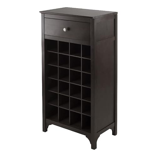 Winsome Ancona Modular 24 Bottle Wine Cabinet With Drawer 19.09W X 12.6D X 37.52H-Inches, Dark Espresso #TOP12