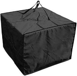 Errum Garden Furniture Storage Bag, Square Garden Cushions Storage Bag with Handles Zippers 210D Oxford Fabric, 81x81x61cm (Black)