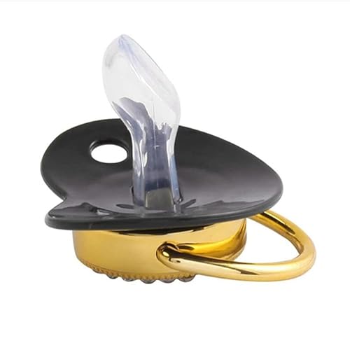 Miniatura 2 de Genda 2Archer Bling Bling - Chupete y clips negros de letras A-Z, iniciales personalizadas para bebé, recién nacido, chupete para la dentición,