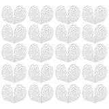 MAGICLULU 50 Stück Hohlraum-schokoladentrays aus Papier Weiß mit Rosenmuster Leichte Verpackung für Pralinen Trüffel und Süßwaren für Hochzeit Party und Dessertdekoration