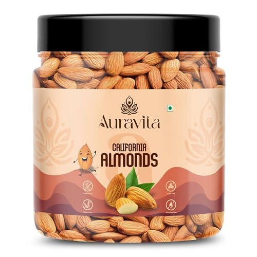 Image of Auravita California Almonds 100gm | Crunchy & Healthy Dry Fruit, Premium Badam Giti for Daily Nutrition | Healthy Diet Snacking Resealable Jar Pack
