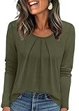 OFEEFAN Women's Tops Blouses for Women Dressy Casual T Shirts for Women Trendy Tunic Tops School Outfits for Teachers Olive XL