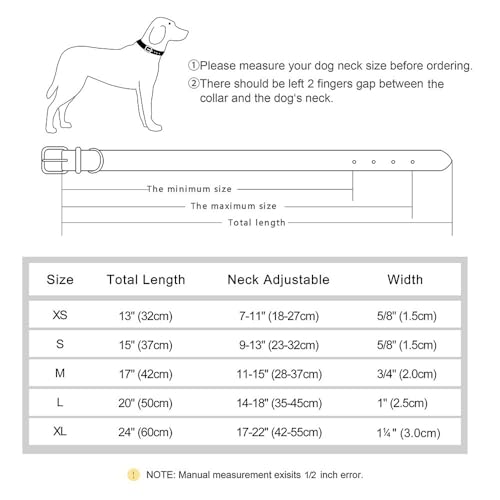 Hundehalsband aus Leder, mit tiefer Gravur, für kleine, mittelgroße und große Hunde und Katzen, personalisierbar