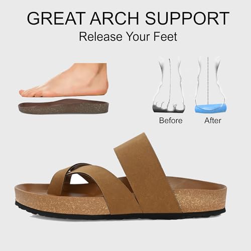 Image of Centrino Men's Berkin-Style Slip-On Sandals | Open Toe Design | Soft PU Footbed | Lightweight & Comfortable | Arch Support | On-Grip Sole | Casual Outdoor Wear (6864)