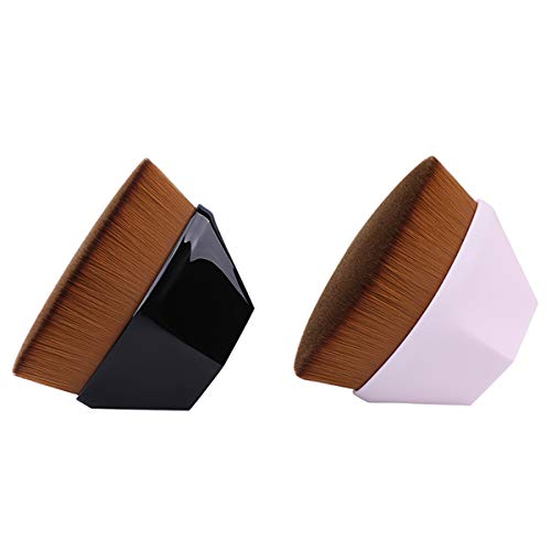 Brochas de Maquillaje Profesional,Brocha para Base de Maquillaje,Synthetic Kabuki Premium para mezclar Cosméticos,líquido o polvos ?Rosado+Negro?