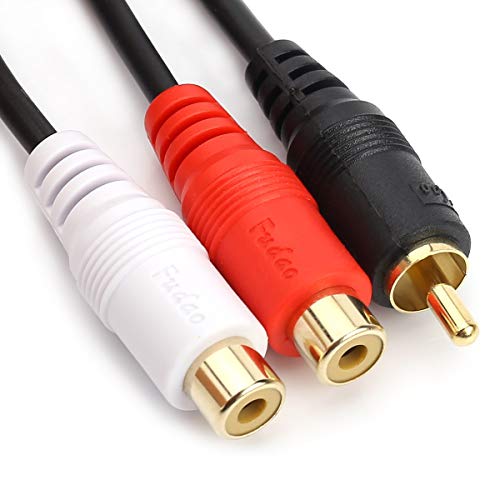 Jsj Rca (M) To 2 Rca (F) Stereo Audio Y Adapter Subwoofer Cable (24K Gold Plated) 1 Male To 2 Female Y Splitter Connectors Extension Cord (20Cm/0.5Ft) #TOP2