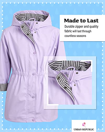 Urban Republic Girls? Raincoat ? Waterproof Anorak Slicker Shell Windbreaker Rain Jacket (7-16), Size 14/16, Lilac Purple #TOP2