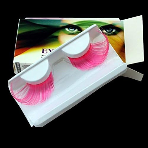 AnHua® New Sexy Fun Ladies Styles Handmade Reusable Long Thick Fancy Party Feather False Eyelashes Makeup Eye Lashes (Pink)