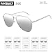 Joopin Oversized Silver Aviation Sunglasses Polarized, Retro Sun Glasses UV Protection, Military Shades Mirror lens Sunnies