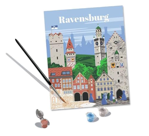 Ravensburger - Creart Trend C, Città Di Ravensburg, Dipingere Con I Numeri, Kit Pittura, Idea Regalo Donna O Uomo, 14+ Anni, 24X30 Cm - 7