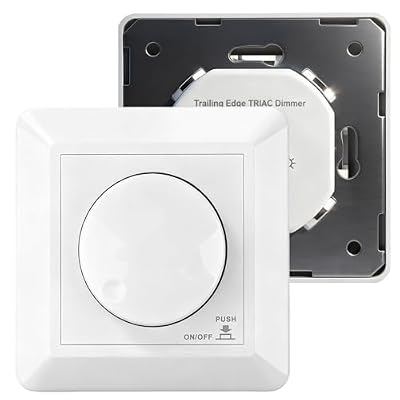 Regulador de intensidad led 230V dimmer interruptor regulador de luz 5-400W Incrustado regulables perilla de dimmer apto para lámparas LED monocromáticas incandescentes y halógenas BQ-TTDIM
