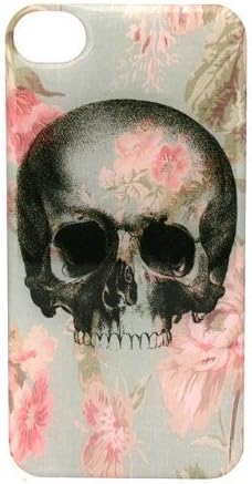 Vintage Floral Skull - iPhone 4 4S Snap On Case Clear Plastic Flower sugar rose