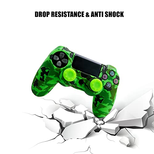 Image of Silicone Skin for PS4, Anti-Slip Shell Cover Case with 10 Joystick Grips for PlayStation 4 / Slim /Pro DualShock 4 Controller Wireless Gamepad