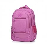Mochila Feminina Juvenil Menina Adolescente, escolar, reforçada, diversos compartimentos e forrada(Pink/Rosa)