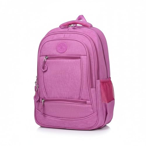 Mochila Feminina Juvenil Menina Adolescente, escolar, reforçada, diversos compartimentos e forrada(Pink/Rosa)