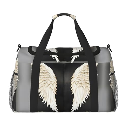 Sac de week-end imprimé plumes d'ange pour escapades et cabine avion