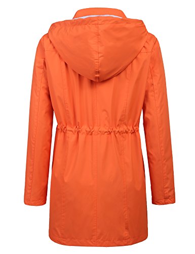 Image of LOMON Raincoat Women Waterproof Long Hooded Trench Coats Lined Windbreaker Travel Jacket S-XXL