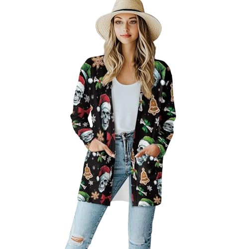 Image of Women's Open Front Cardigan Long Sleeve Loose Sweater Lightweight Soft Cardigan Jackets