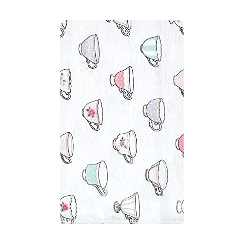 Image of Hudson Baby Unisex Baby Cotton Flannel Burp Cloths, Tea Party, One Size