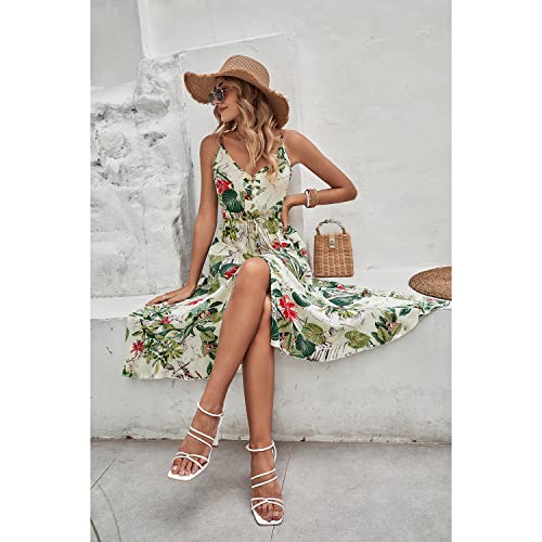 Image of BROVAVE Women's 2026 Summer Casual Boho Sundress Spaghetti Strap Midi Dress